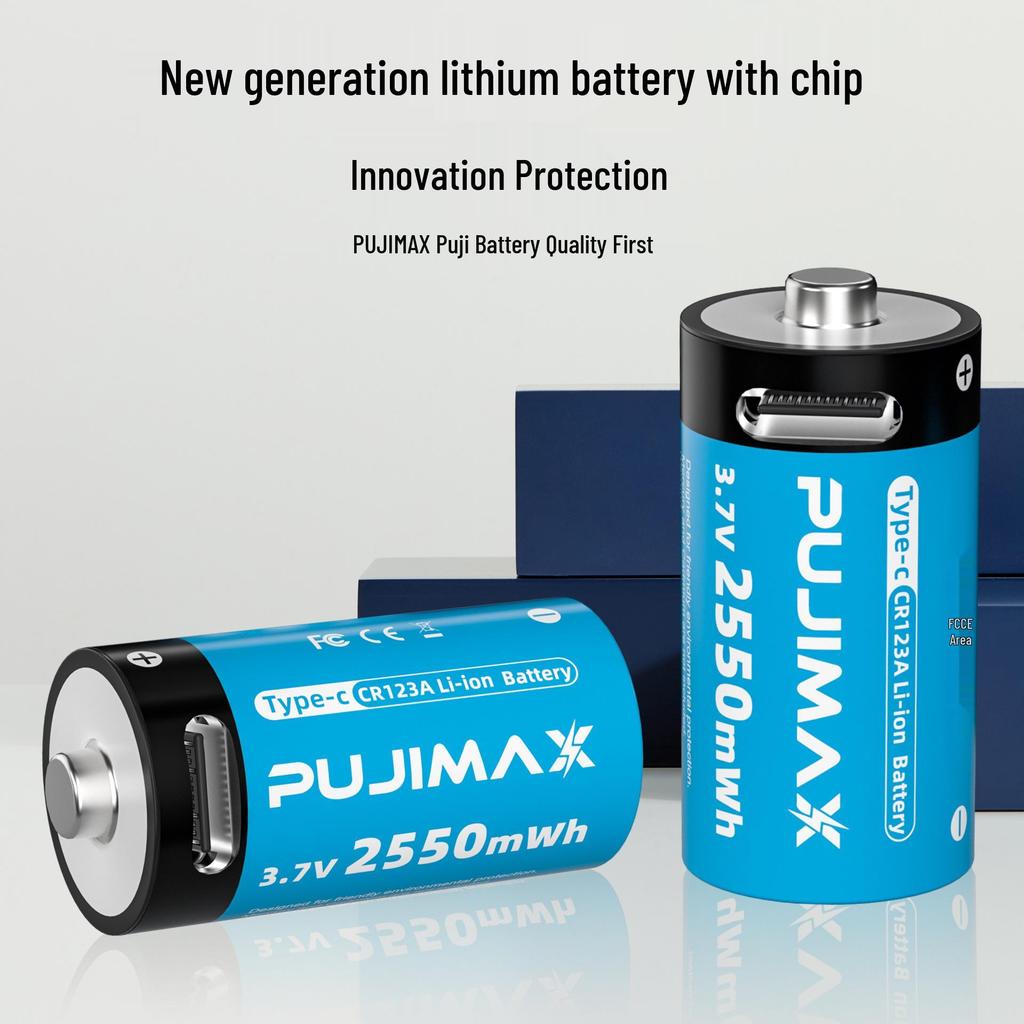 CR123A 3.7V Rechargeable Lithium Battery Type-C for Fuji Instant Cameras