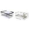 Space Saving Dish Drainer for Kitchen Sink Expandable Sturdy Metal Dish Rack with Utensil Holder Home Accessory