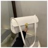Women Vintage Crocodile Pattern PU Leather Flap Shoulder Underarm Bag Buckle Baguette Tote Bag Female Handbag Purses Solid Color