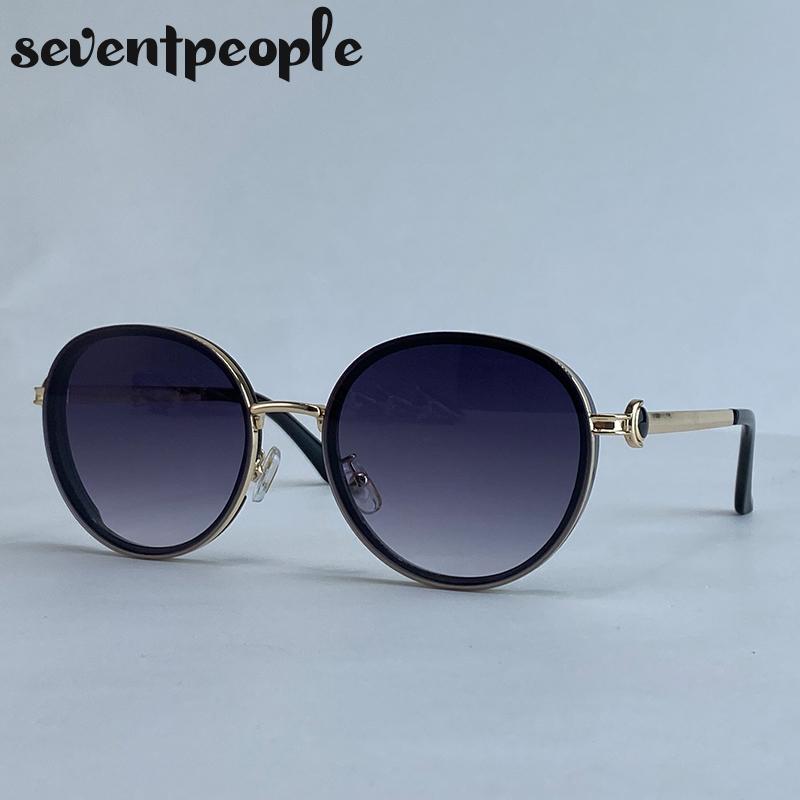 Oversized Round Sunglasses Women  Luxury Brand Classic Punk Driving Sun Glasses For Ladies Vintage Metal Frame Shades UV400