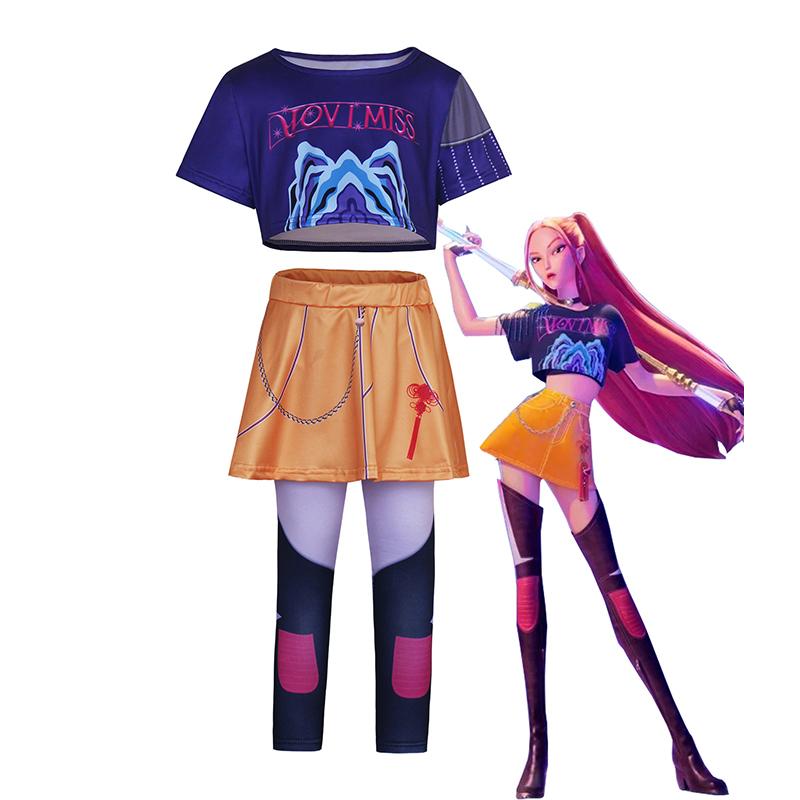 K Pop Sängerin Huntri/x Cosplay Kostüm für Mädchen Rumi Mira Zoey Cosplay Outfits Rollenspiel Halloween Anzug Performance Uniform