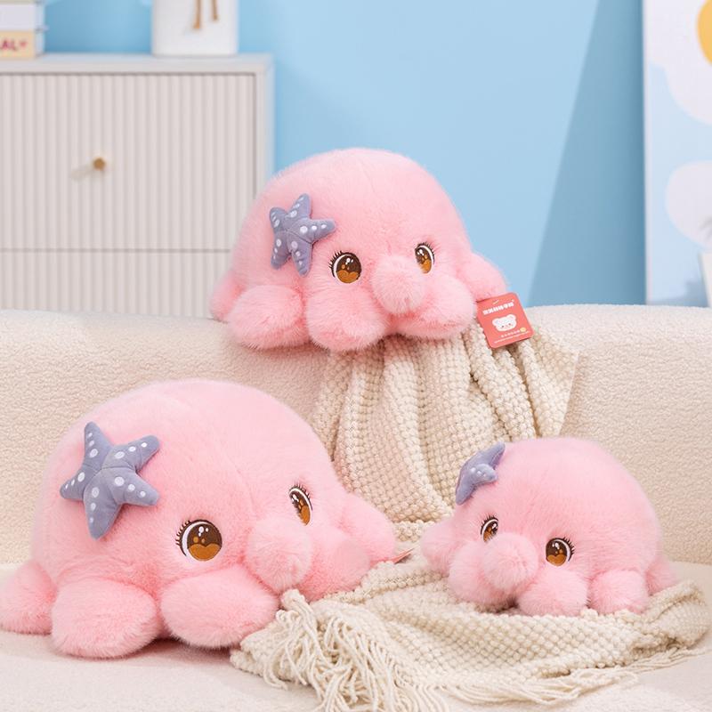 Cute Octopus Plush Toy Soft Stuffed Ocean Animal Doll Cartoon Style Octopus Throw Pillow Sleep Companion Lovely Birthday Gift