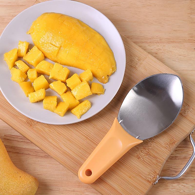 Stainless Steel Mango Peeler, Fruit Meat Spoon, Mango Diced Peel, Fruit Core Separator, Mango Digging Spoon
