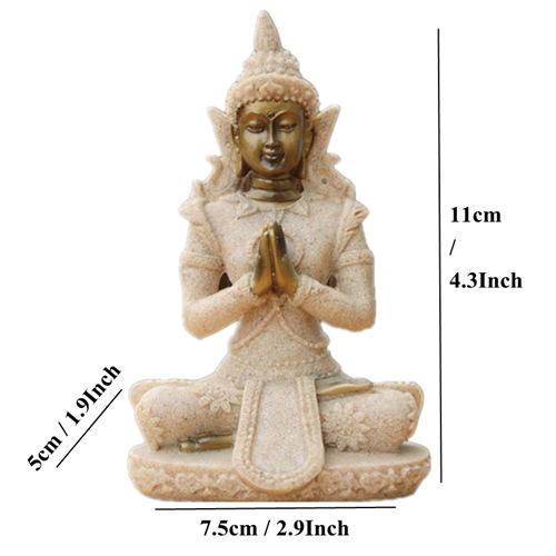 Southeast Asia Buddha Statue Ornaments Mini Zen Home Living Room Entrance Decoration Resin Craft Decorations