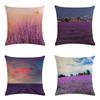 Purple Landscape Lavender Collection Digital Printing Short Plush Pillow Covers For Car Sofa Office Cushion Cover Home Goods