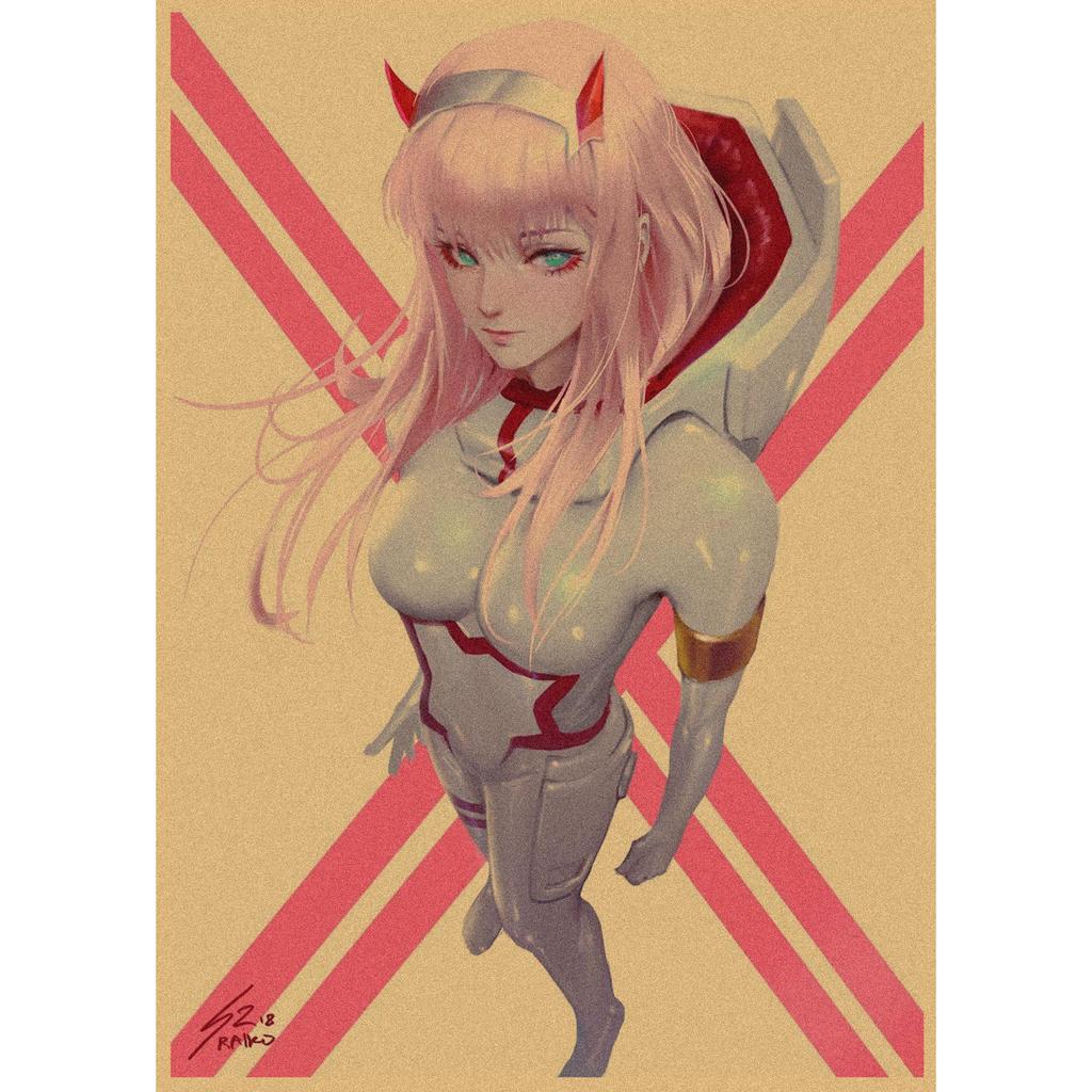 National Team DARLING In the FRANXX Retro Kraft Paper Anime Poster 261 for Wall Decoration