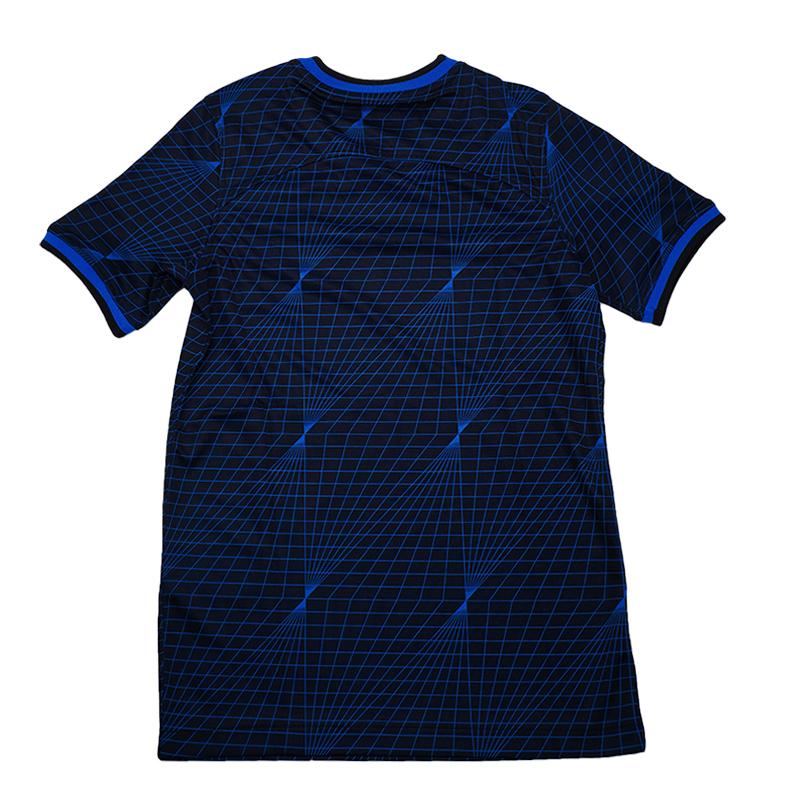 Nike Chelsea F.C. 2023/24 Stadium Away Logo All Over Print Crew Neck Casual Short Sleeve Kids Tops Blue Black DX2757-427