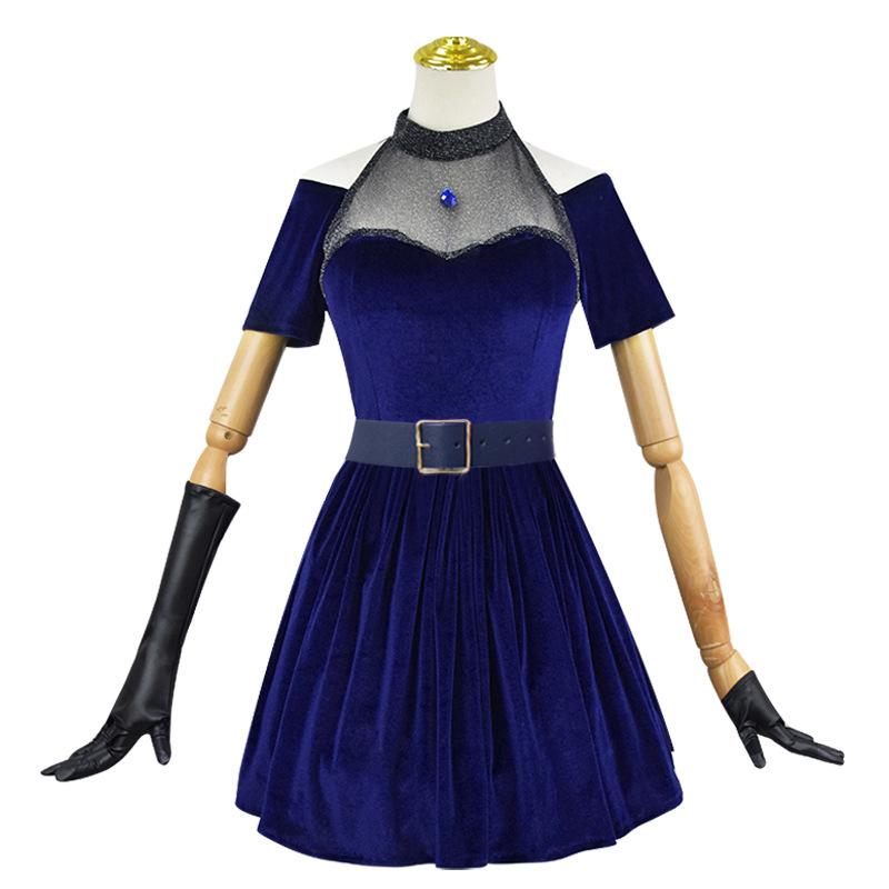 Mizi Cosplay Clothing Wig Pink Gradient Blue Purple Long Hair Stage Costume Skirt Anime Alien Stage Halloween Dress For Woman