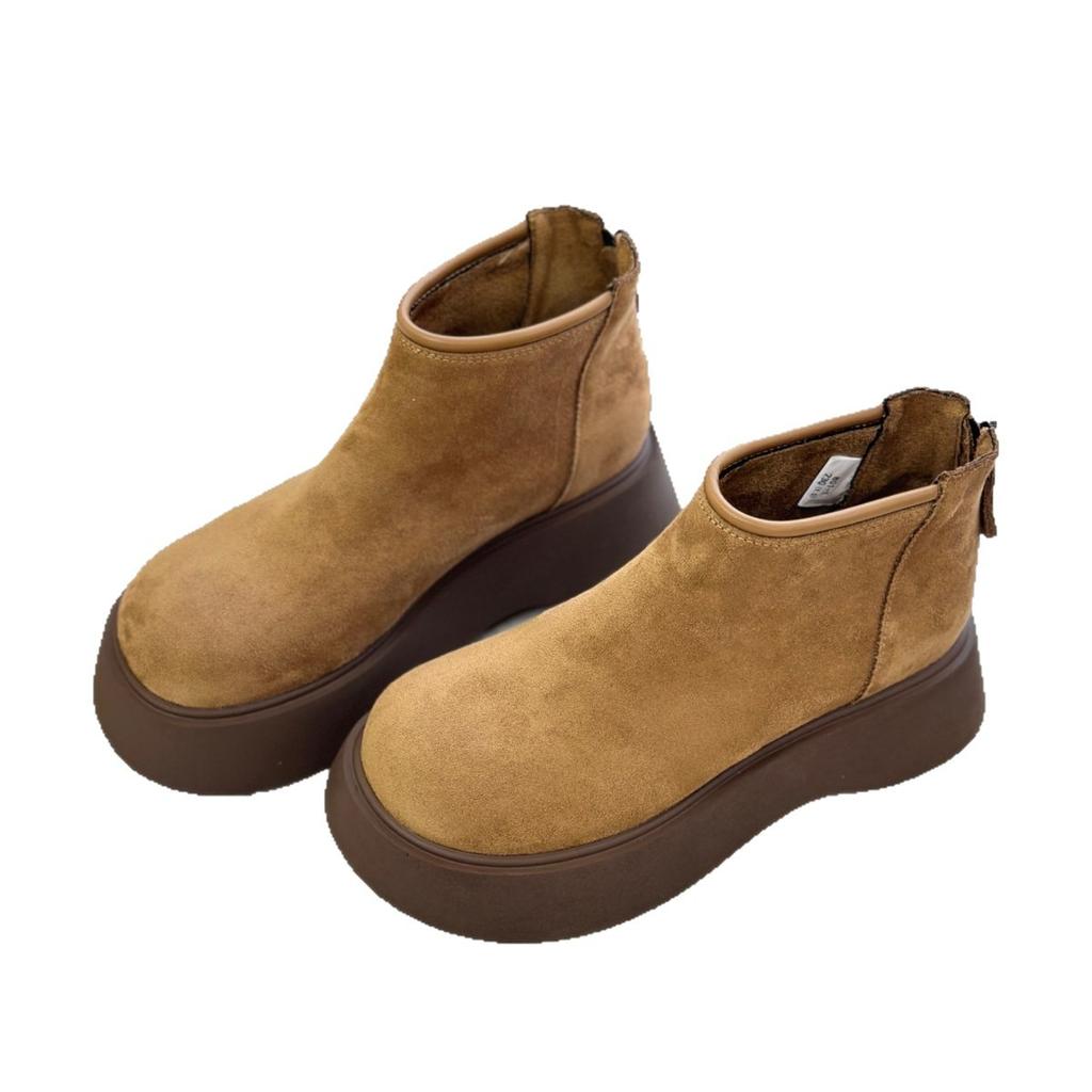 Ugly Cute Big Head Versatile Platform Muffin Martin Boots Women's 2025 New Autumn and Winter Single Pipe Chelsea Short Boots Tide