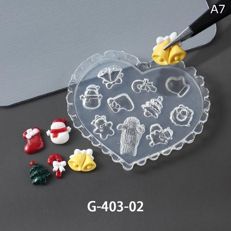 1Pcs Silicone Nail Mold Christmas Snowflakes Butterfly Flower 3D Relief Nail Template Nail Art Decorations Nail Art Mold
