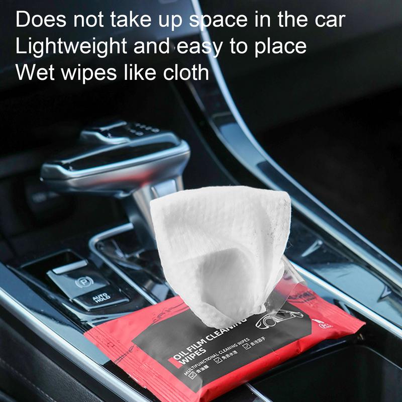 1 Bag Car Glass Oil Film Removal Wipes Cleaning Wipes Windshield Glass Cleaner Wipes Compact Portable Dusting Wipes for Cars