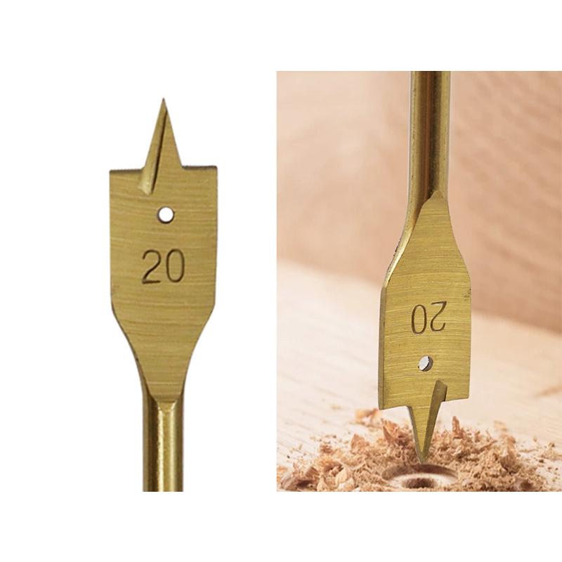 6-teiliges Set Titan-Sechskantschaft-Spatenbohrer Flachbohrer Holzbohrer 3-Punkt-Holzbearbeitungsöffner Elektrowerkzeuge Lochsäge 10-32 mm