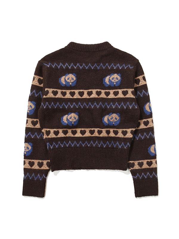 BBC EARTH W Panda Jacquard Sweater_Brown