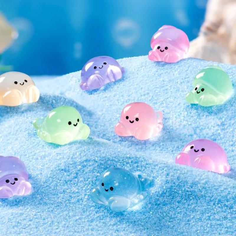 10Pcs Colorful Resin Noctilucent Marine Small Animals Fish Tank Crab Dragon Shrimp Landscape Ornament Aquarium Accessories
