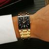 Fashion Stainless Steel Watches Men WWOOR Square Waterproof Quartz Watch Men Top Brand Luxury Gold Black Wristwatch For Man