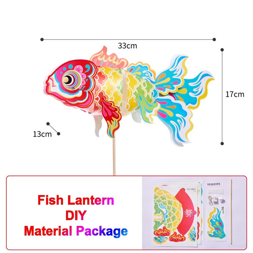 DIY Material Package New Year Fish Lantern Waterproof Hanging Ornament Handmade Lantern Festival Atmosphere Festival Lanterns
