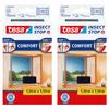 Tesa Window Mosquito Net Mesh for Window Velcro Tape Black 1.3X1.5M X2