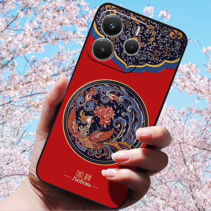 For Xiaomi Redmi Note 14 5G 4G Cases 3D Relief Embossed Retro Soft Silicone Covers For Redmi Note 14 5G Global Version 3D Cases