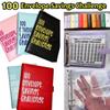 100 Days Envelope Savings Challenge Binder Save Money Challenges Loose-Leaf Binder Budget Binder with Cash Money Organizer