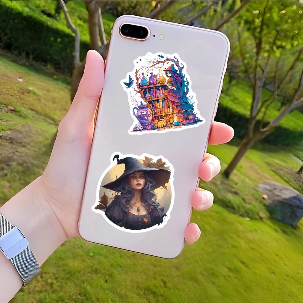 50PCS Cartoon Gothic Witch Waterproof Decorative Graffiti Stickers For Helmet Bicycle  Pencil Case Decals AnimeWorlds Store