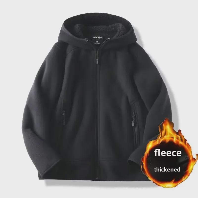 Men's High-Quality Thick Winter Velvet Hooded Jacket