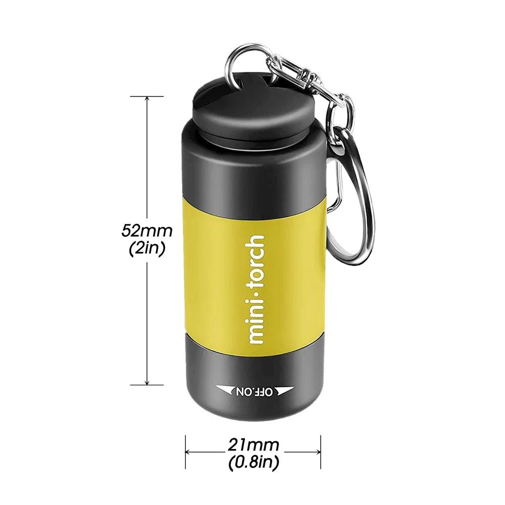LED Mini Keychain Lights USB Rechargeable Waterproof Torch Light Portable Multifunctional Strong Flashlight For Outdoor Camping