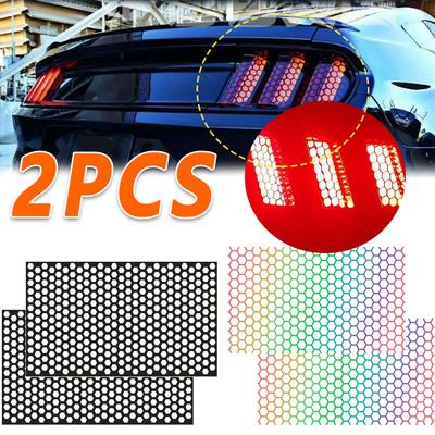2 Stück Auto Rücklicht Lampe Aufkleber Universal Auto Waben Rücklicht Abdeckung DIY Nebelscheinwerfer Rauchfolie Aufkleber Zubehör