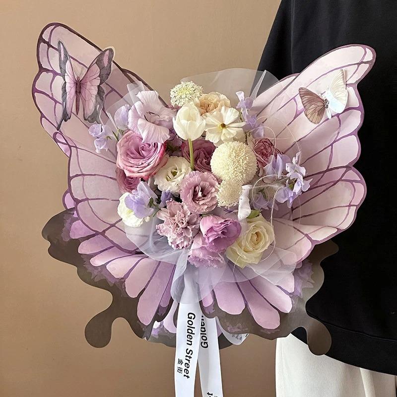 Butterfly-Shaped Bouquet Wrapping Paper Ins Creative Flower Packing Paper DIY Mother's Day Birthday Gift Wrapping Material
