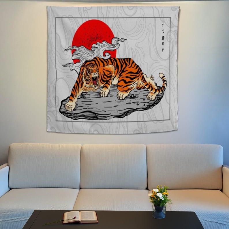 tiger tapestry 75x100 чёрный