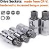Driepuntige Spline Bit Dop Set, 10 Delen Set 1/2inch 1/4inch 3/8inch Aandrijving met Draagtas