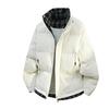 Stylish Patchwork Color Block Winter Cotton Jacket - Warm, Loose, Comfortable Stand Collar Coat.
