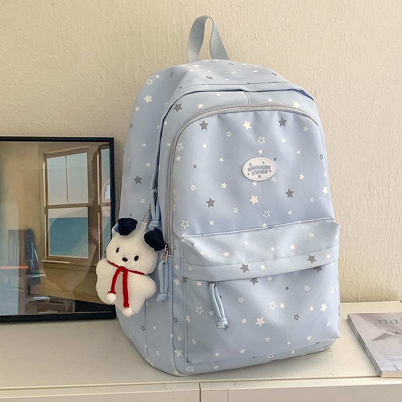 Schoolbag Japanese Star Printed Backpack Ins Style High Value Versatile Large Capacity Student Schoolbag Simple Casual Backpack