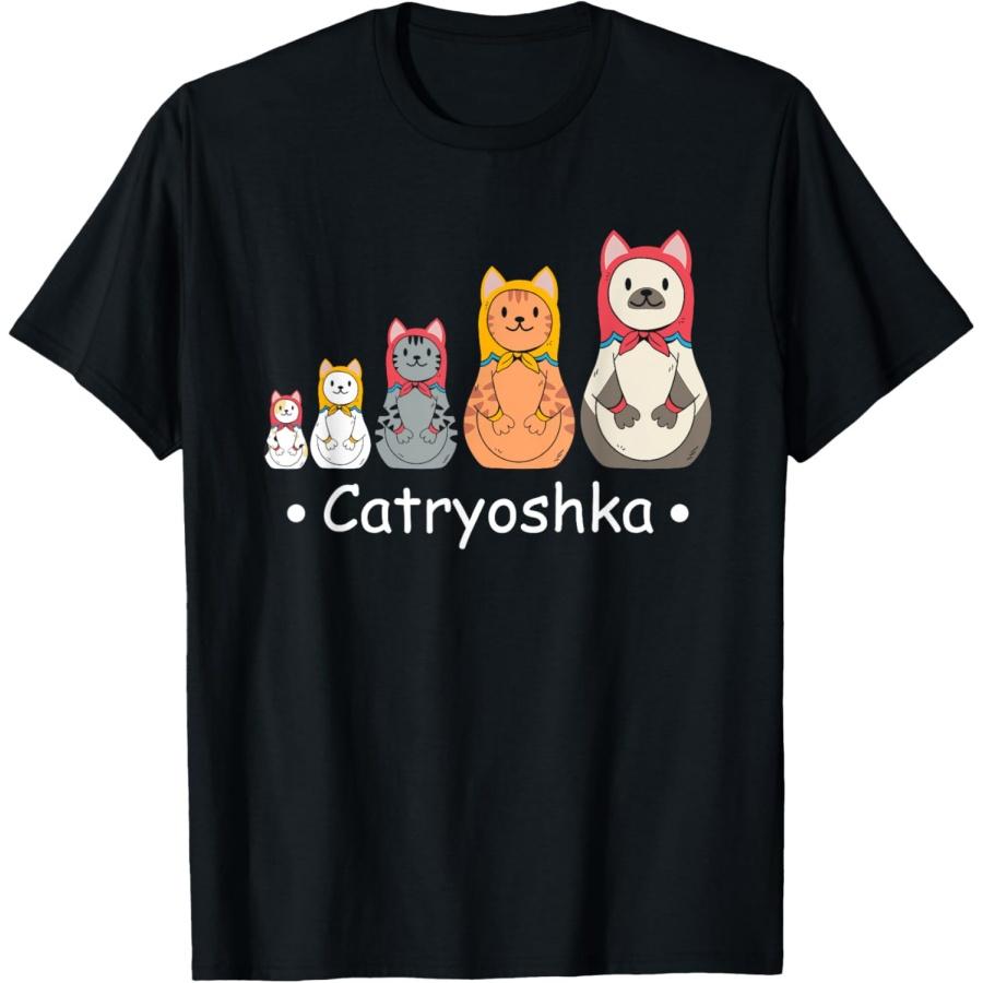 Matryoshka Catryoshka Sweet Russian Cat Nesting Doll T-Shirt S