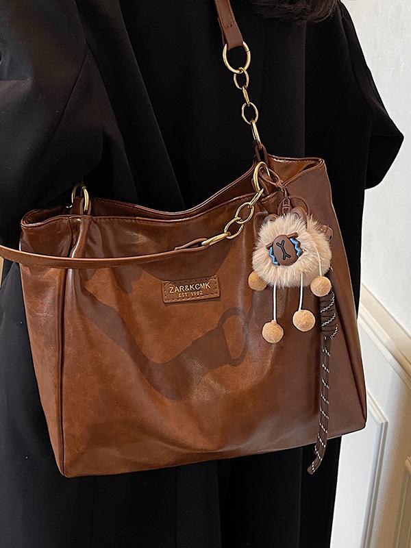 2025 Women's Retro Large Capacity Tote - Autumn/Winter Casual Versatile Commute Shoulder Bag