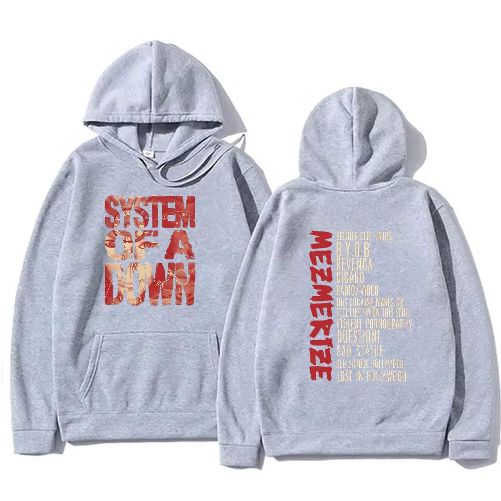 Mikiny Rock Band System of A Down System of A Down Mezmerize Seznam skladeb Mikina s kapucí Podzim Pánské oblečení Unisex Retro Y2K Pulovry