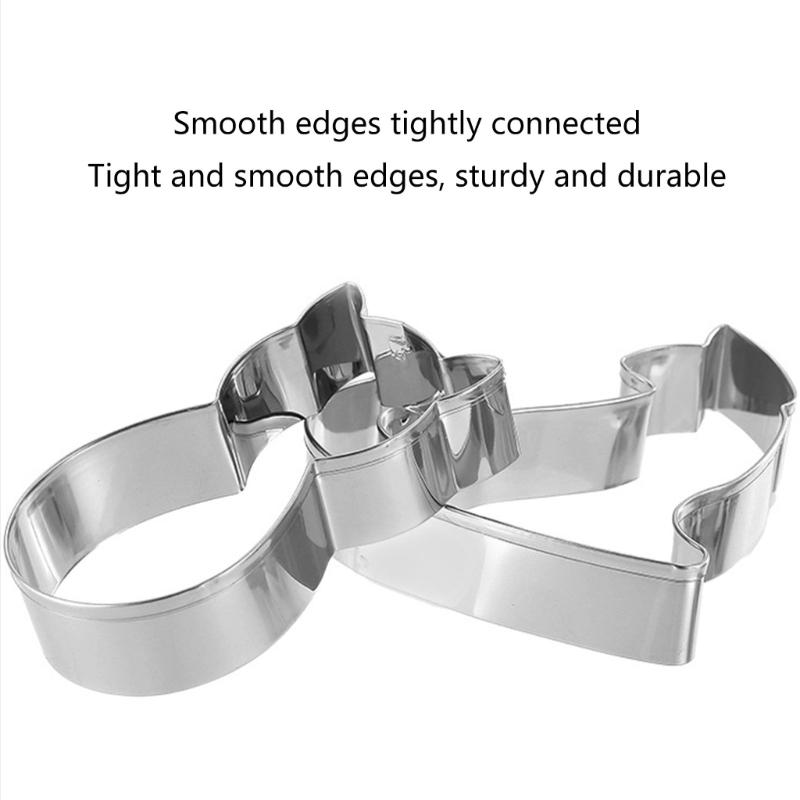 9Pcs Stainless Steels Biscuit Molds Dessert Cutters Cute Cats Cookie Cutters DIY Fondants Cake Molds Kitchen Pastries Bakewares