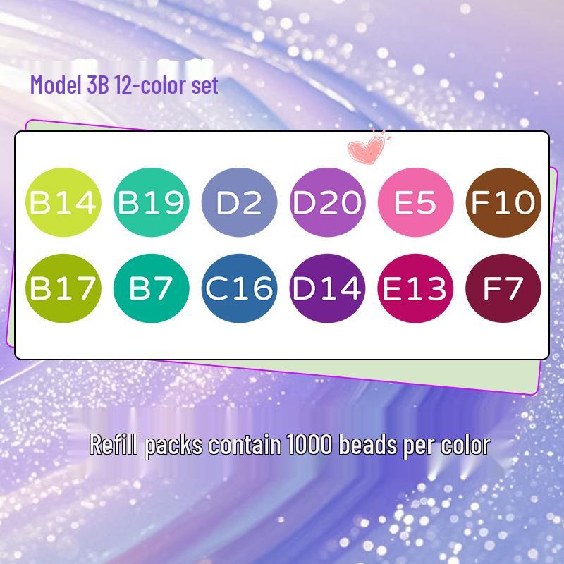 Pinbeads Fusion Beans Refill Pack: All-Color Series, 1000 Beads (2.6mm) for DIY Puzzle Crafting