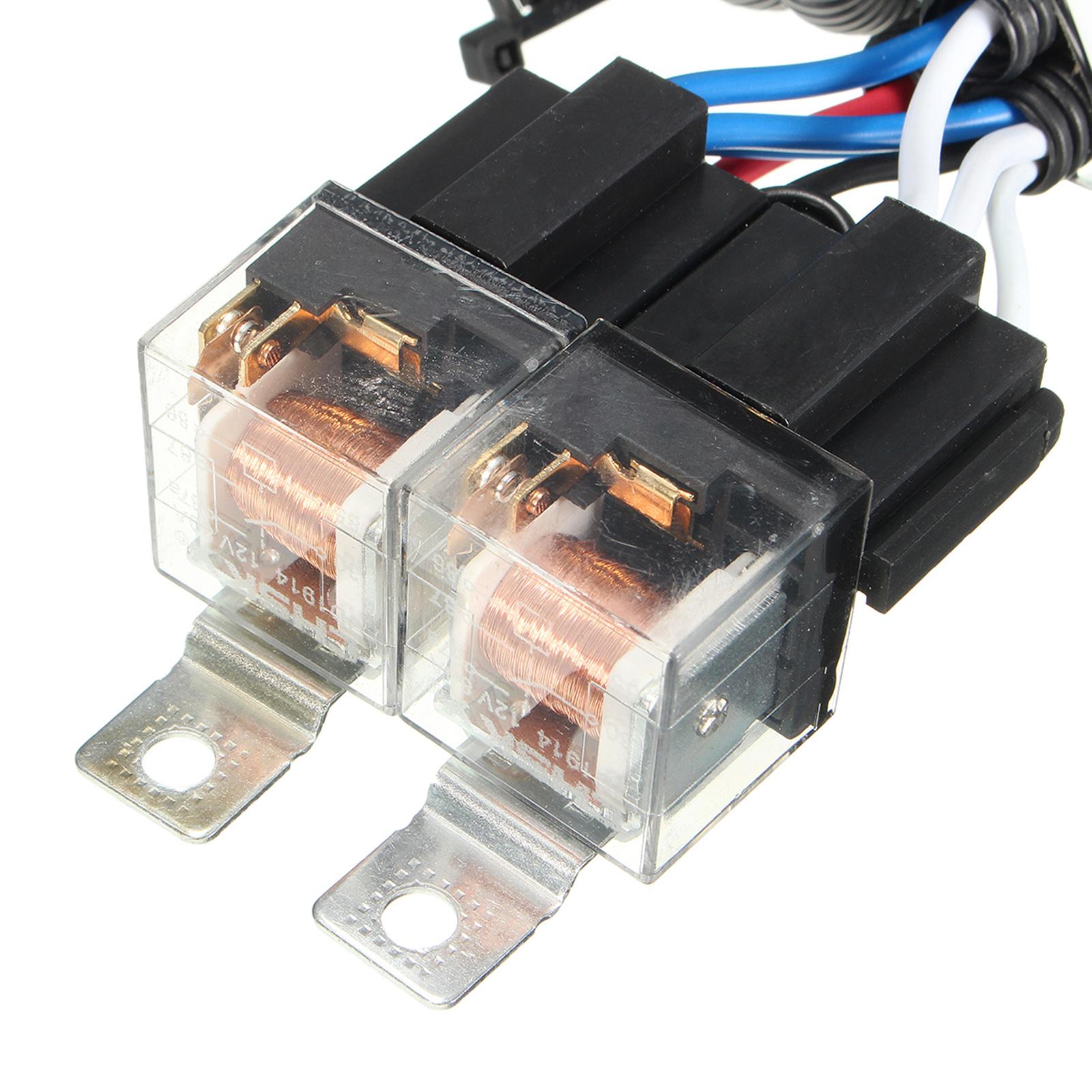 

12V Car H4 Headlight Relay Wiring Harness Ceramic Lampholder Big Lamp Brilliance Intensifier