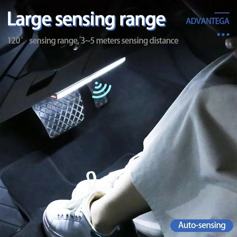 Rechargeable Car LED Sensor Light Wireless Magnetic Mount Auto Motion Induction Ambient Lighting for Auto Hood USB Portable