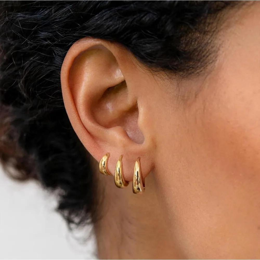6PCS Minimalist Huggie Hoop Earrings for Women Gold Color Tiny Round Circle Punk Unisex Rock Earring