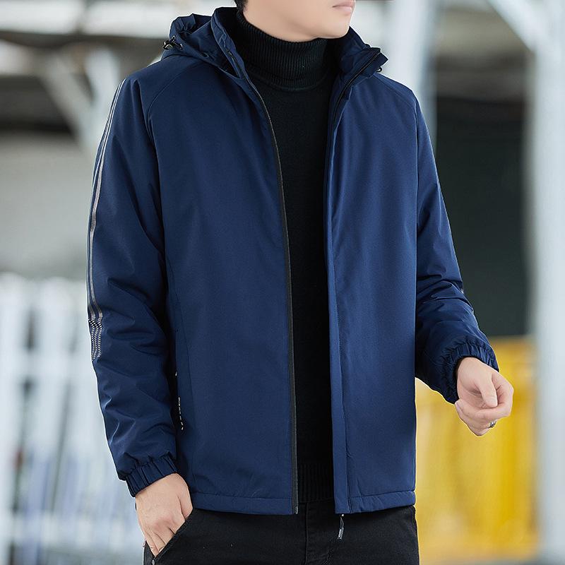 Men's Jacket Cold-proof Removable Hat Autumn and Winter Jacket Warm Loose Jacket