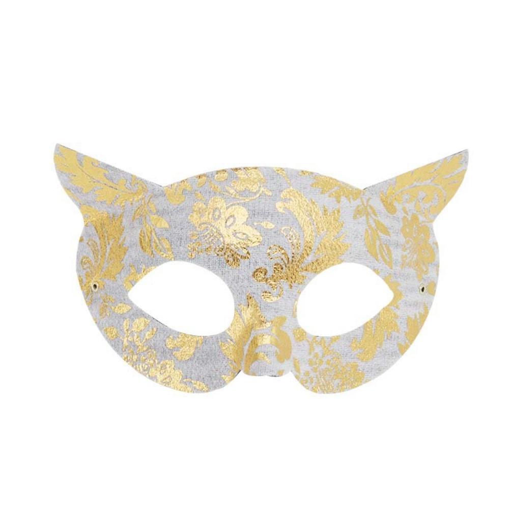 

Sexy Cat Face Mask For Parents Women Party Performance Prop PVC Color Painted Carnival Masquerade Prom Ball Beauty Mask Adult белый