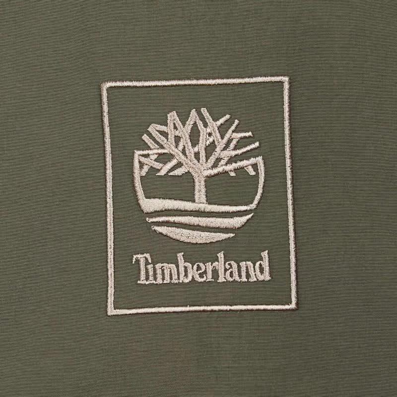Timberland Men's Waterproof Windproof Color Block Hooded Jacket Olive Green Beige A69PU-EQJ