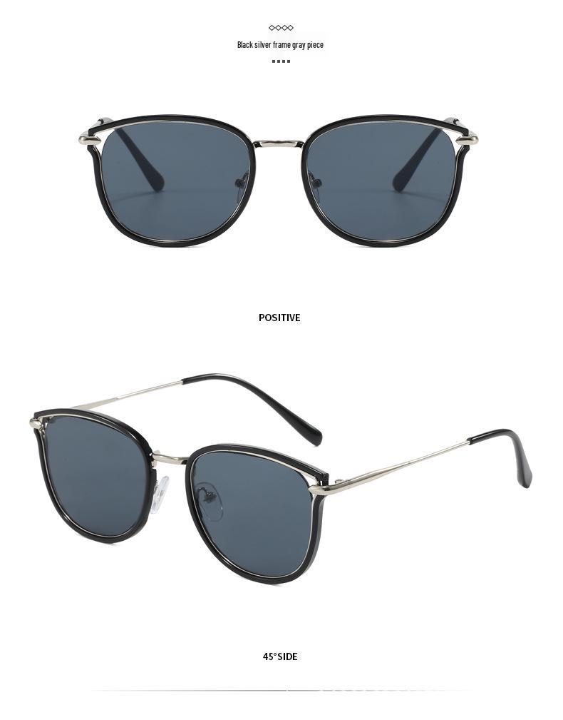 2025 Cat-Eye Metal Sunglasses: Trendy Unisex Large Frame, European & American Street Style (Model 9441)