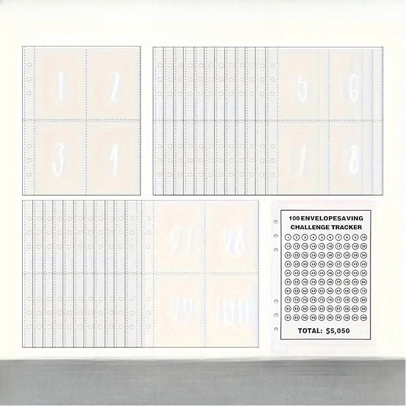 Cash Stuffing Envelopes Money Saving Challenge Replacement A5 Binder Inserts Clear Money Envelopes for Cash