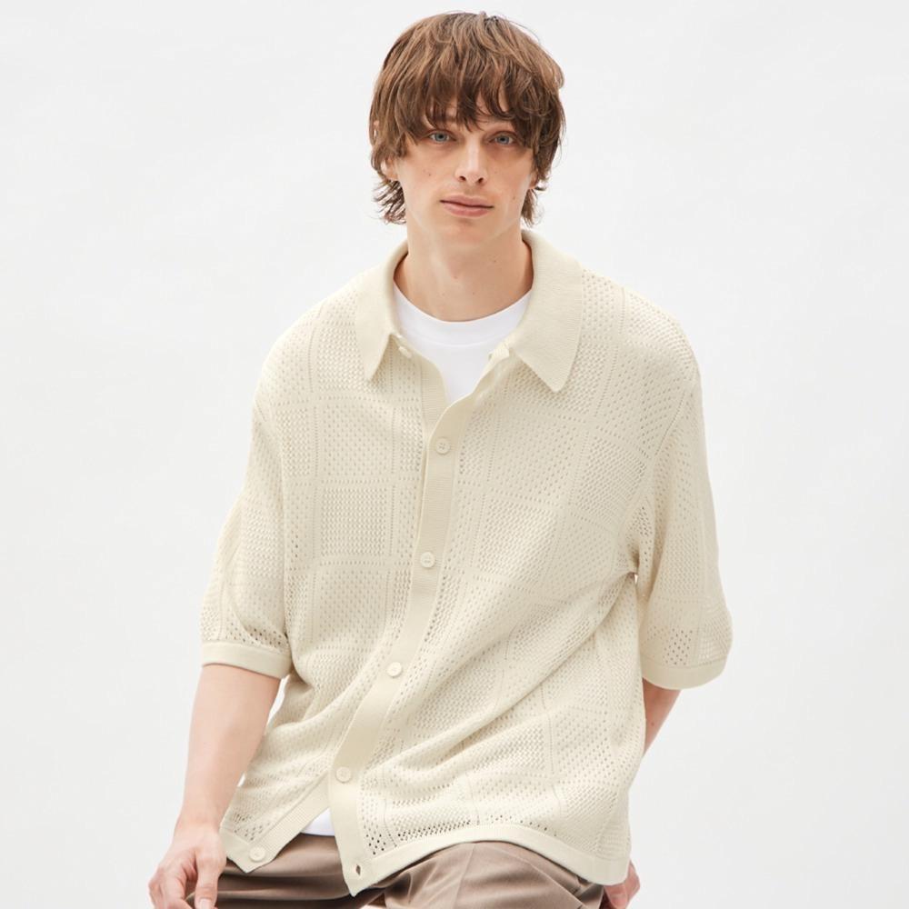 

Моющаяся сетчатая рубашка GU by Uniqlo с рукавом 5 минут