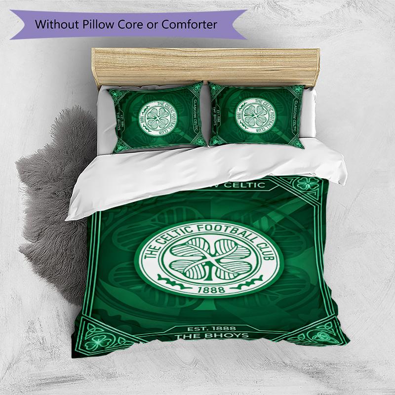 Celtic FC Printed 3PCS Bedding Set Breathable Duvet Cover with Pillowcases Decorative Bed Linen for Bedroom Home