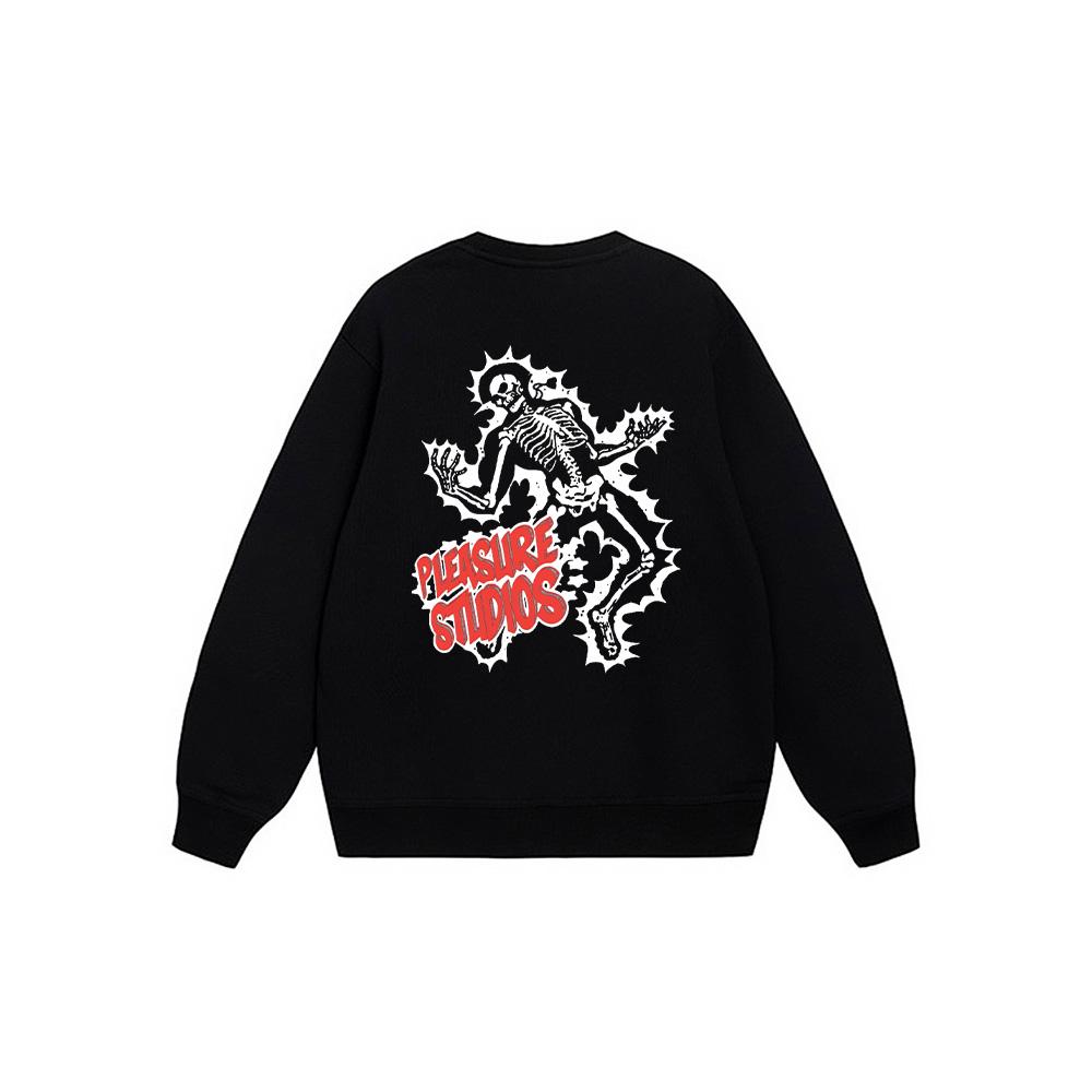 Nike Customizable  Outdoor Breathable Urban Commuting Versatile Letter Logo Crewneck Sweatshirt Unisex Sweatshirt Black BV2667-010(TEAM1061-26-28)