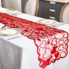 1Pc Valentine's Day Love Lace Table Flag Placemat Set Wedding Red Wine Bottle Festive Tablecloth Home Decoration