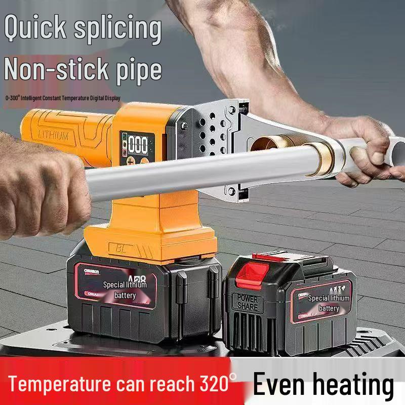 Soldador de Tubos PPR Inalámbrico de Alta Gama: Herramienta de Fusión en Caliente para Batería de Litio con Alineador de Cabezal de Matriz